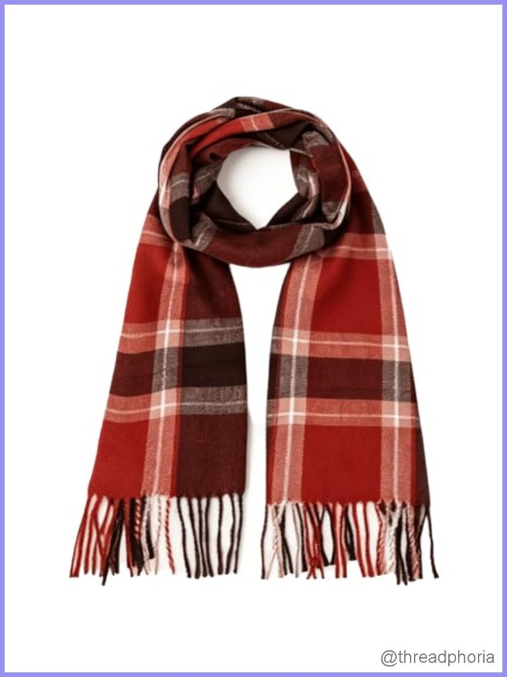 Classic Plaid Winter Scarf for Men Women Soft Warm Tassel Wraps